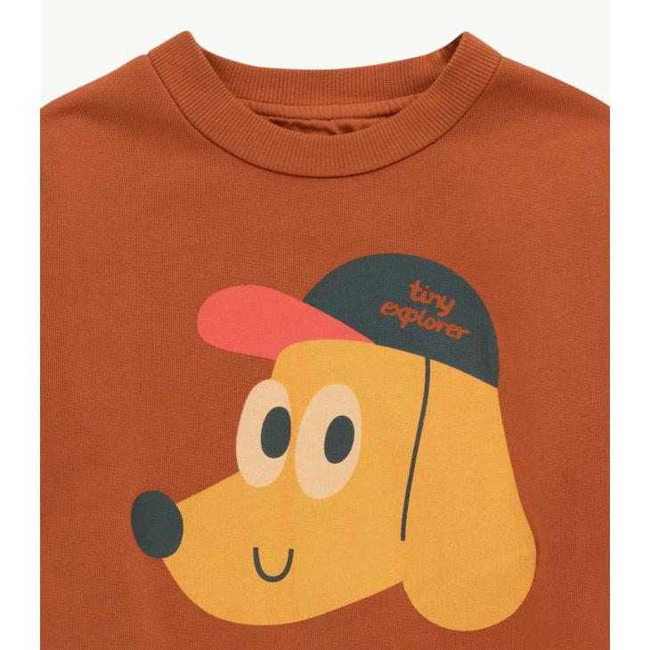 儿童棕色印花棉卫衣