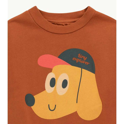 儿童棕色印花棉卫衣