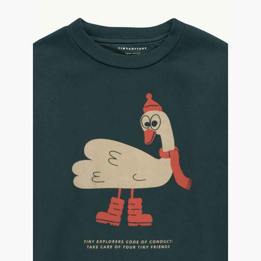 儿童深绿色印花棉卫衣