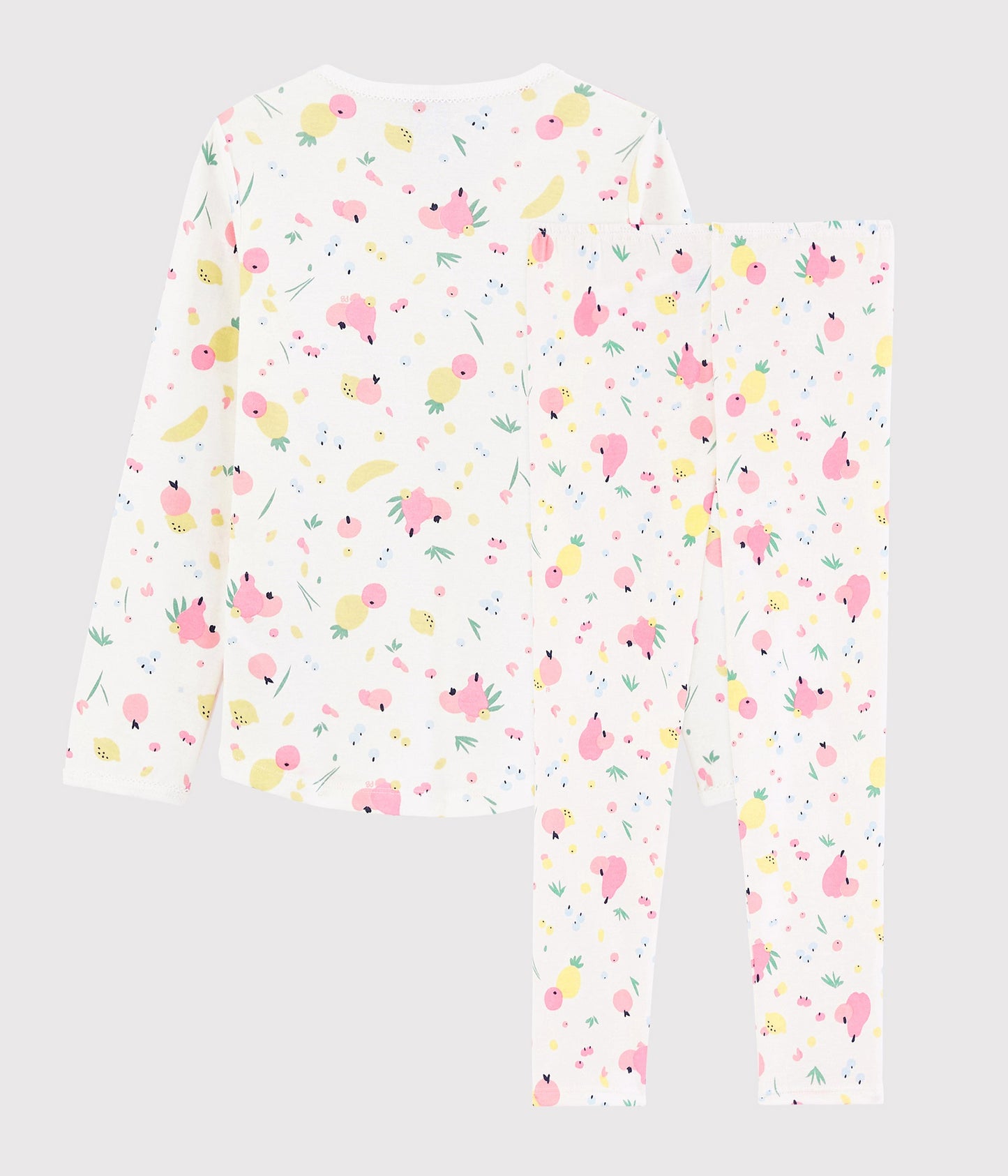 Girls White Flower Cotton Nightwear Set