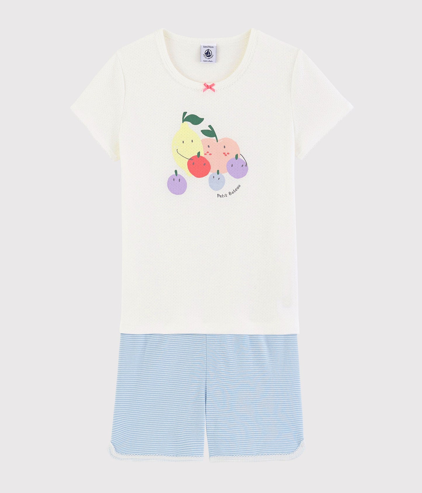 Girls White Printing Cotton Set