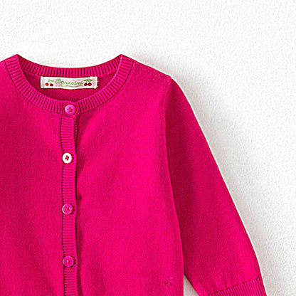 女婴紫红色棉开衫