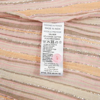 Baby Girls Pink & Brown Stripe Cotton Top