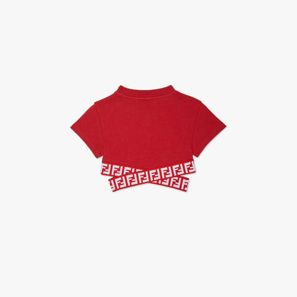 女童红色FF Logo棉T恤
