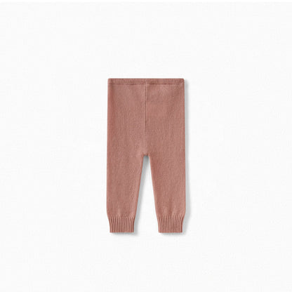 女婴粉色羊绒打底裤