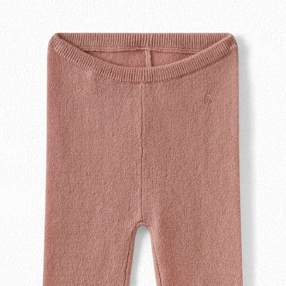 女婴粉色羊绒打底裤