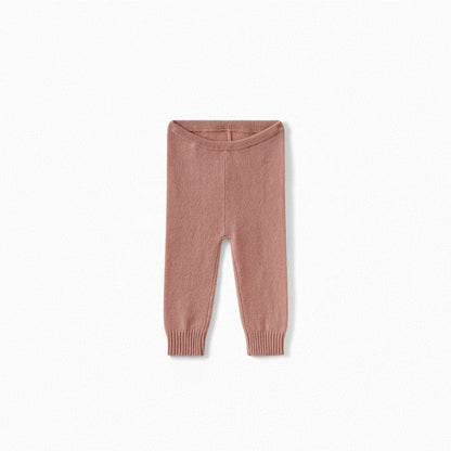 女婴粉色羊绒打底裤