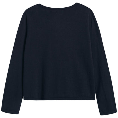 女童藏青色樱桃Logo开衫