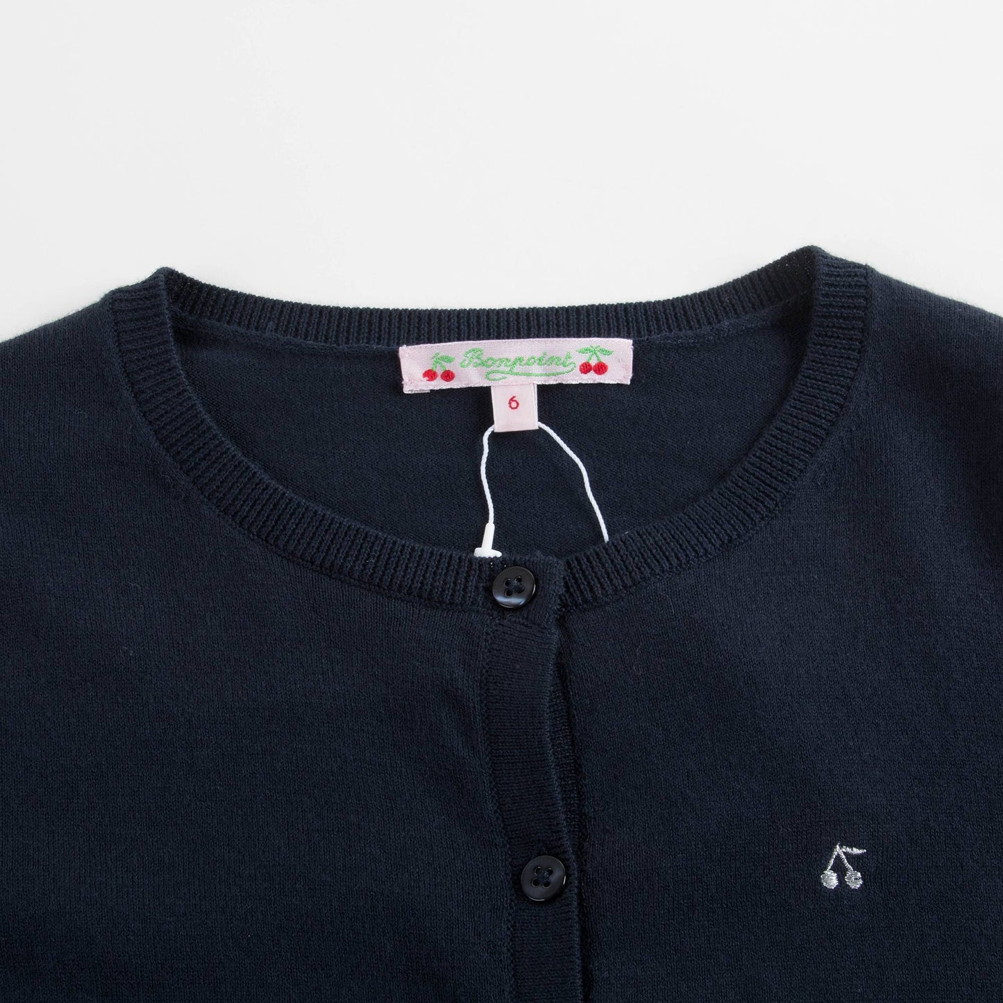女童藏青色樱桃Logo开衫