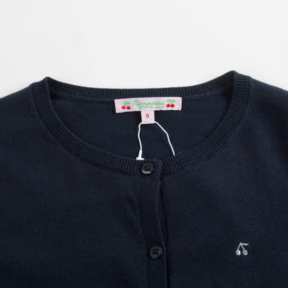 女童藏青色樱桃Logo开衫