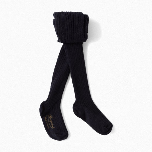 女婴藏青色棉连裤袜