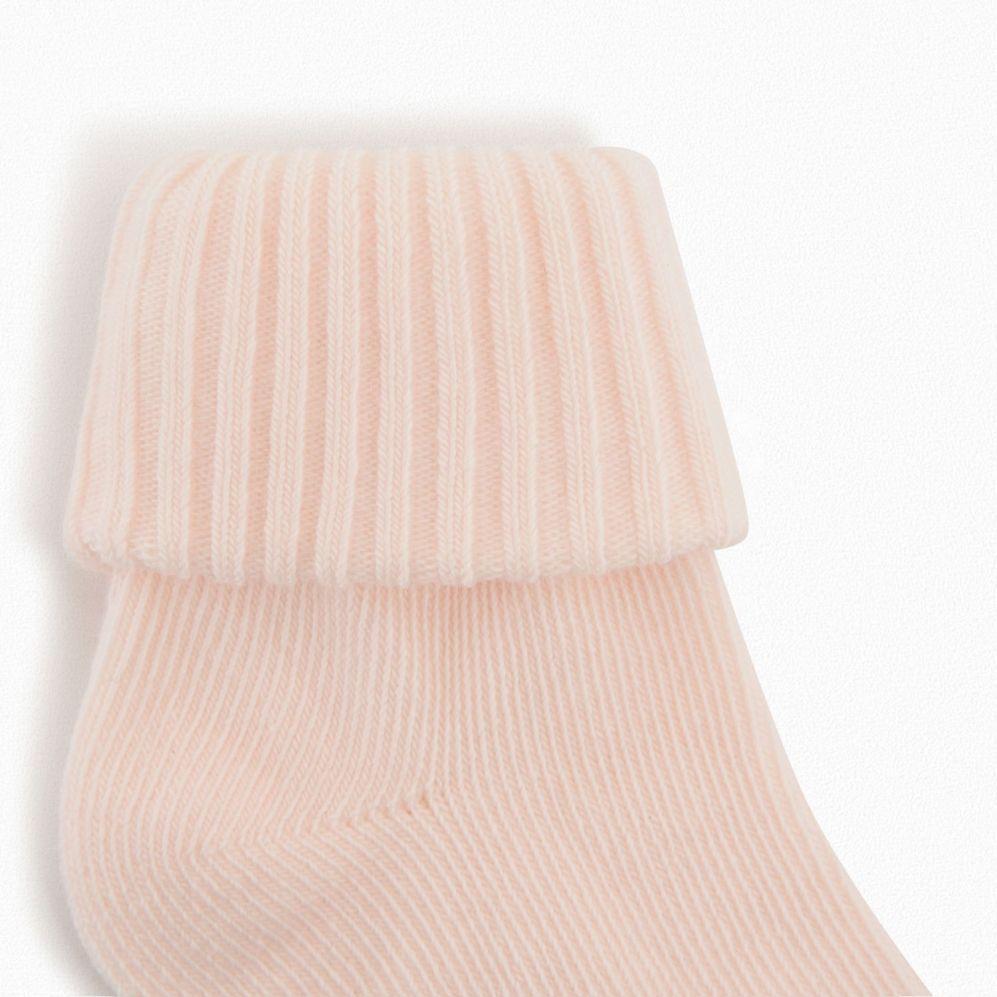 女婴粉色Logo棉短袜