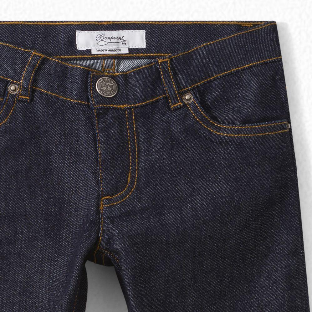 女童藏青色牛仔长裤