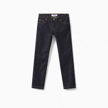 女童藏青色牛仔长裤