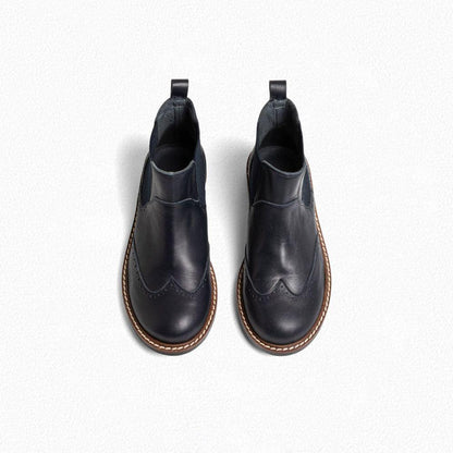 女童藏青色小牛皮鞋