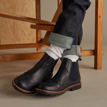 女童藏青色小牛皮鞋