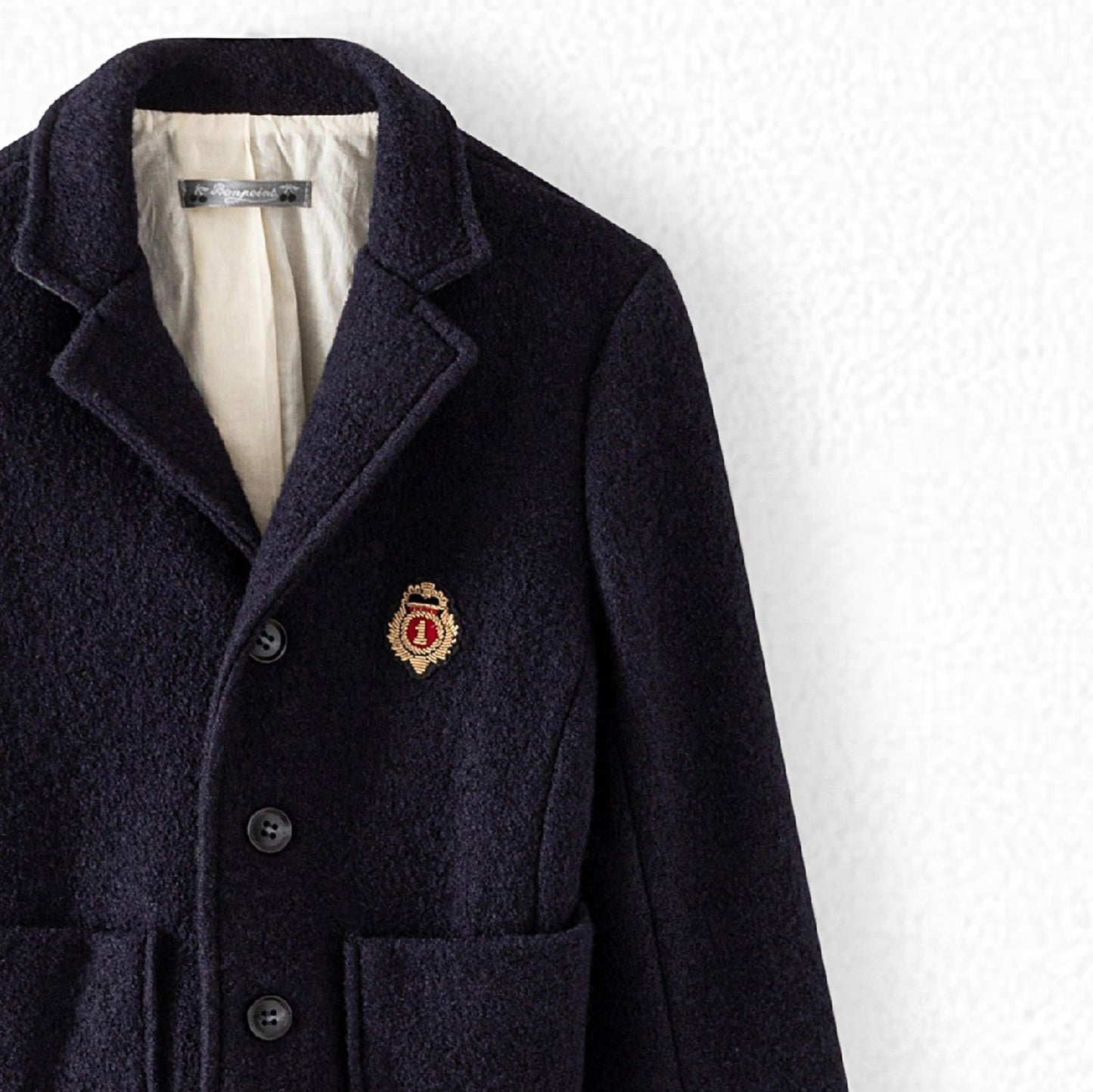 男童藏青色羊毛夹克