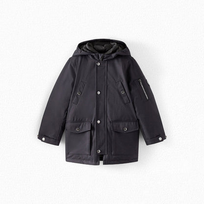 男童藏青色连帽外套