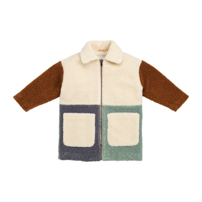 Girls Sand Teddy Bear Coat