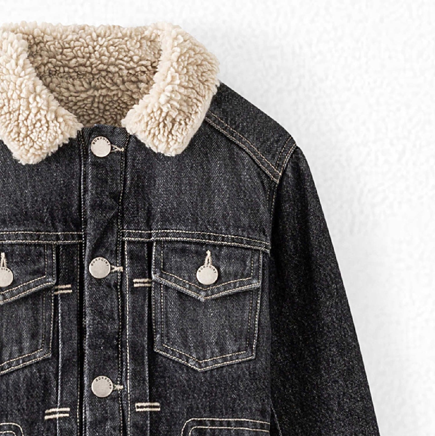 男童黑色牛仔夹克