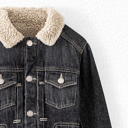 男童黑色牛仔夹克