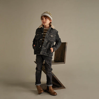 男童黑色牛仔夹克