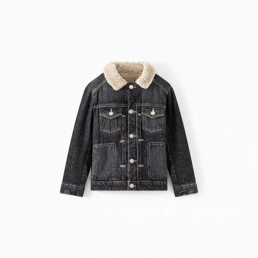 男童黑色牛仔夹克