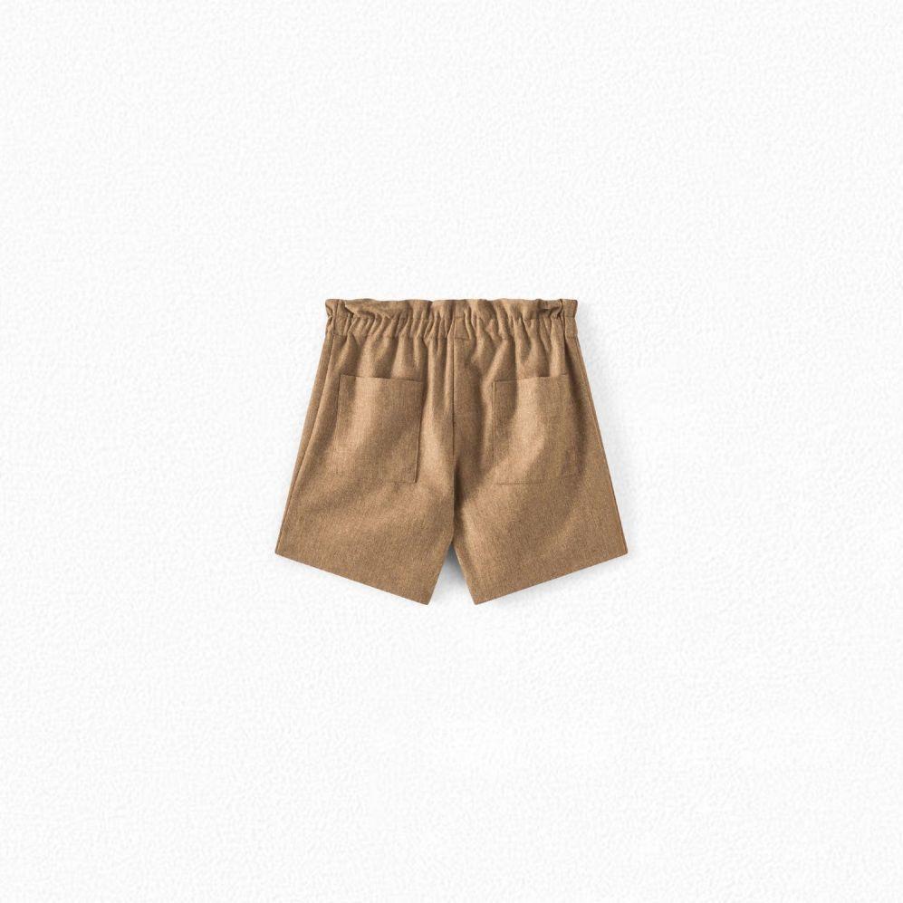 女童驼色羊毛短裤