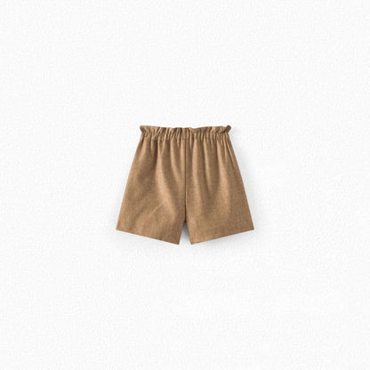 女童驼色羊毛短裤
