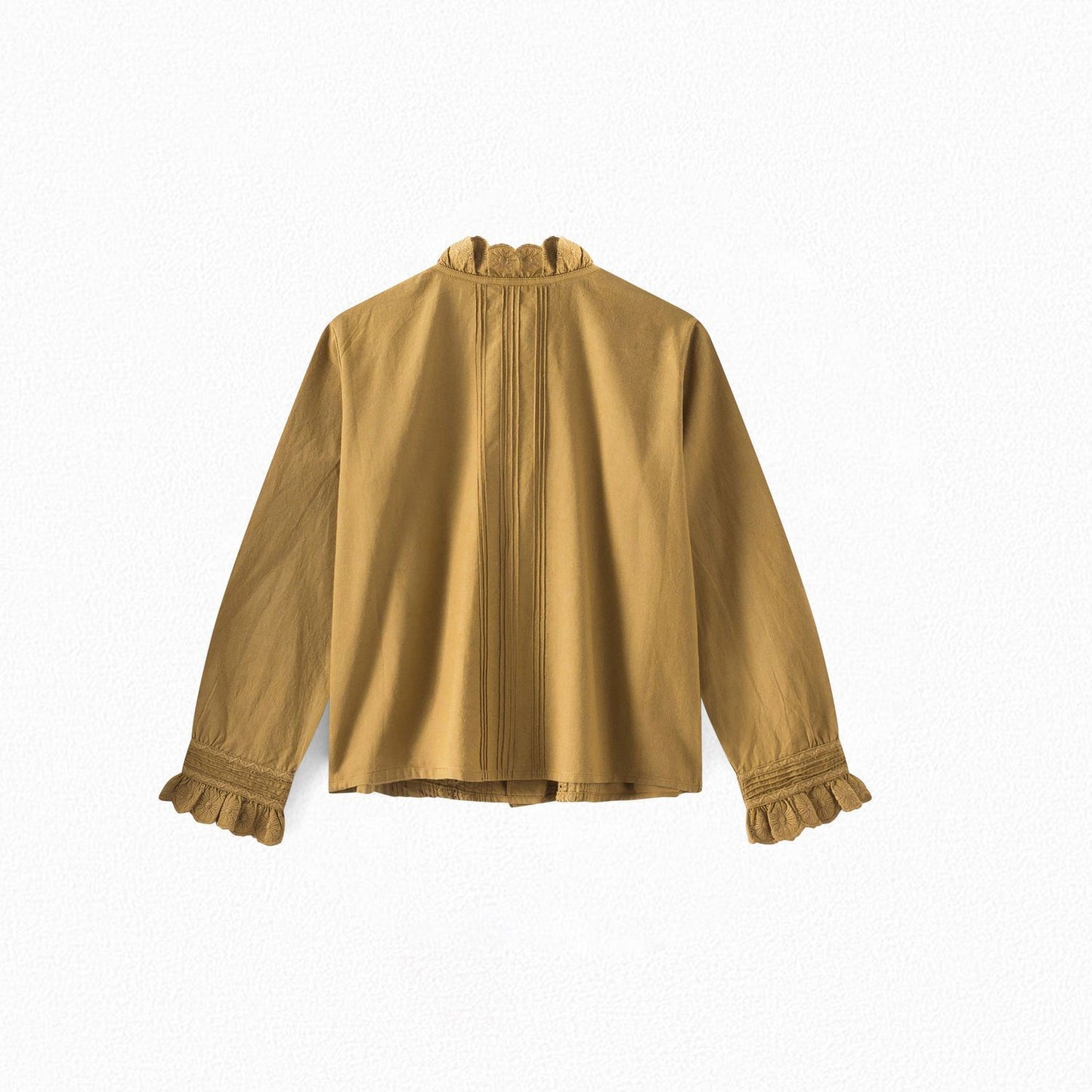 女童卡其色棉衬衫