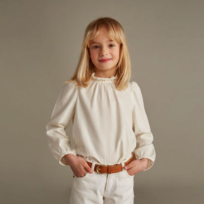 女童白色棉上衣