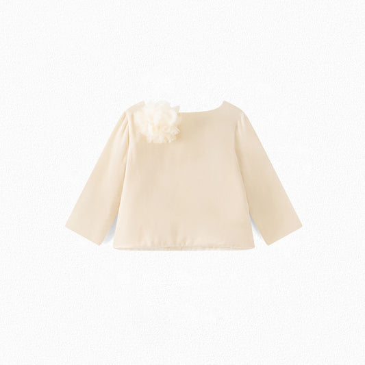 女童白色花朵上衣