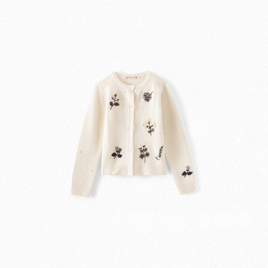 女童白色羊毛开衫