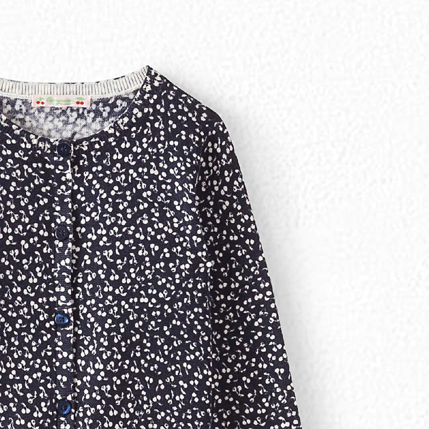 女童黑色Logo羊毛开衫