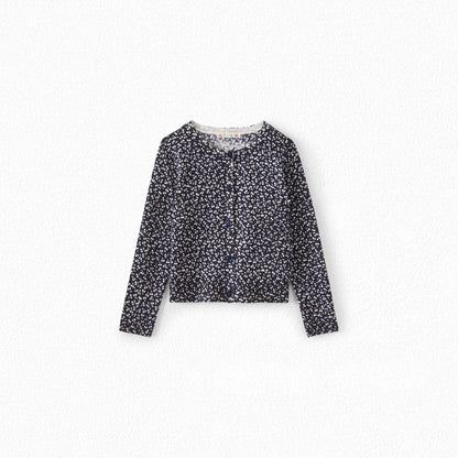 女童黑色Logo羊毛开衫