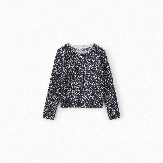 女童黑色Logo羊毛开衫