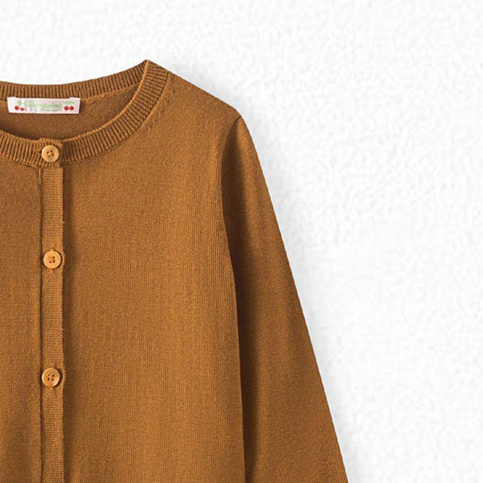 女童驼色羊毛开衫