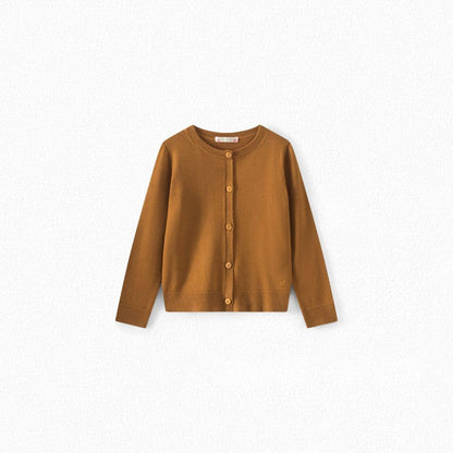 女童驼色羊毛开衫