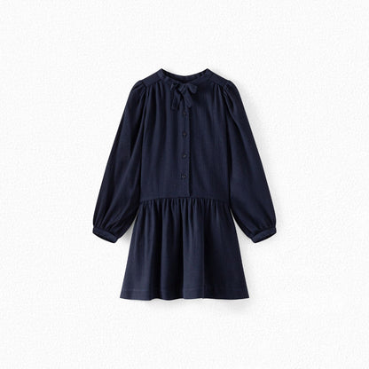 女童藏青色连衣裙