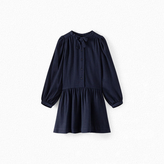 女童藏青色连衣裙