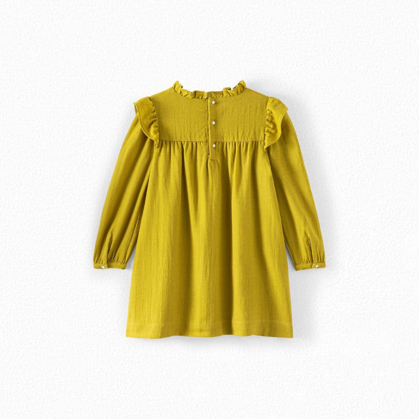 女童橄榄绿羊毛连衣裙