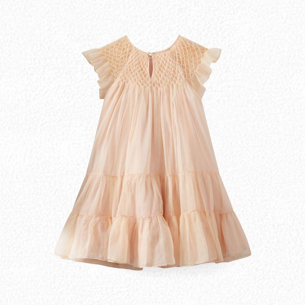 女童粉色连衣裙