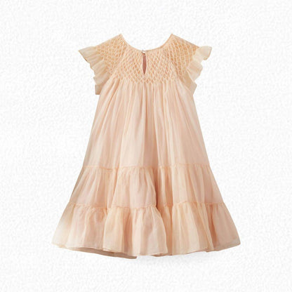 女童粉色连衣裙
