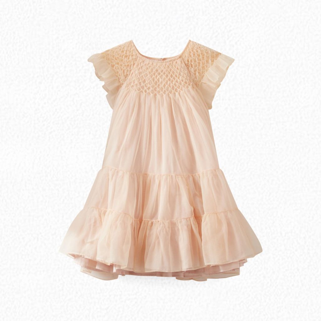 女童粉色连衣裙