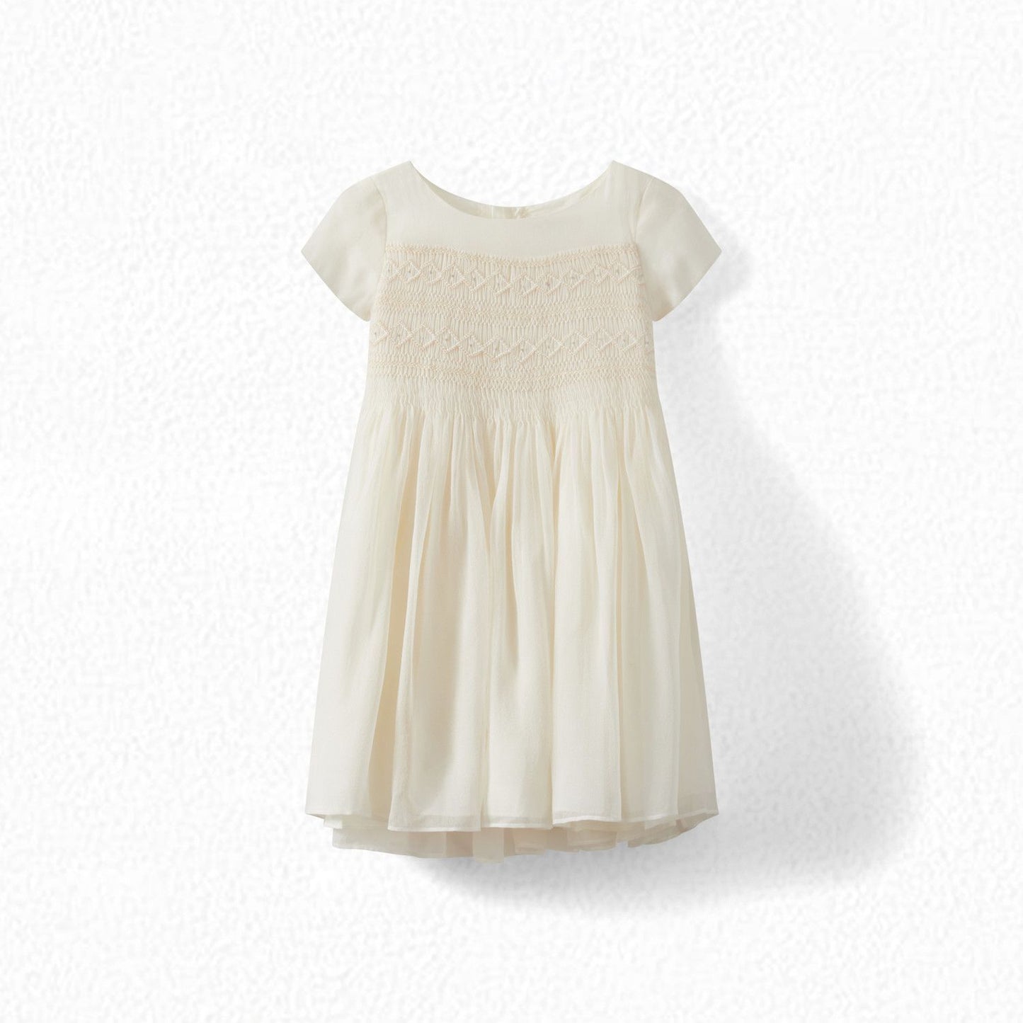 女童白色真丝连衣裙