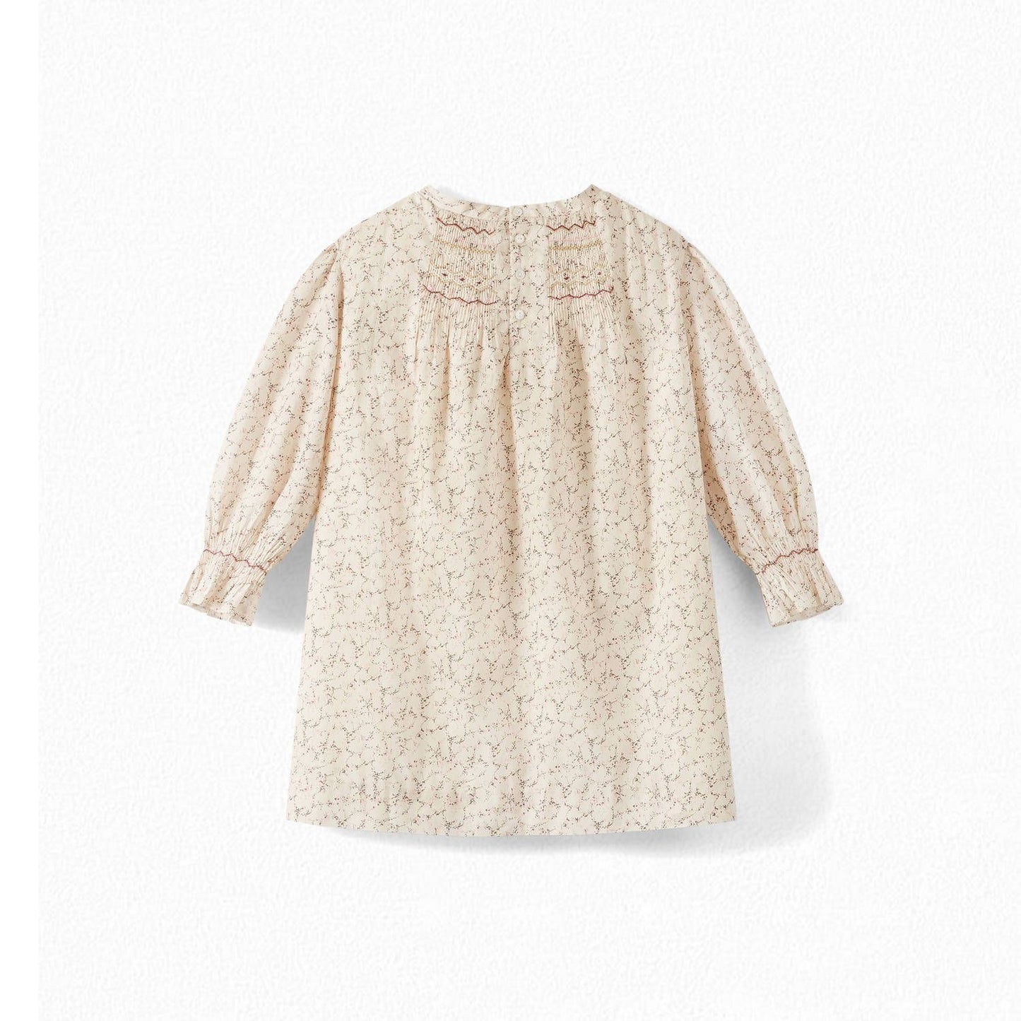 女童白色印花棉连衣裙