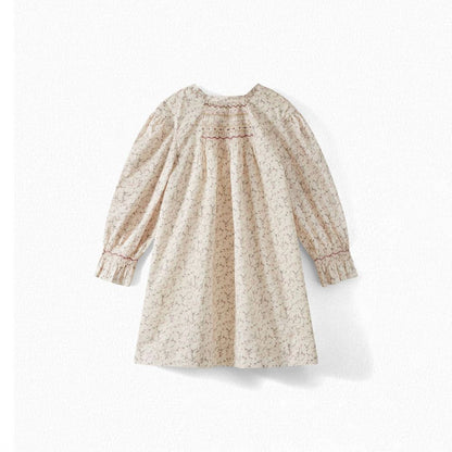 女童白色印花棉连衣裙