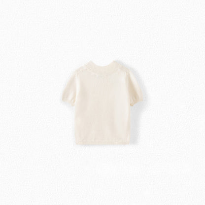 女童白色羊毛毛衣