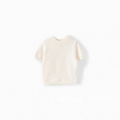 女童白色羊毛毛衣