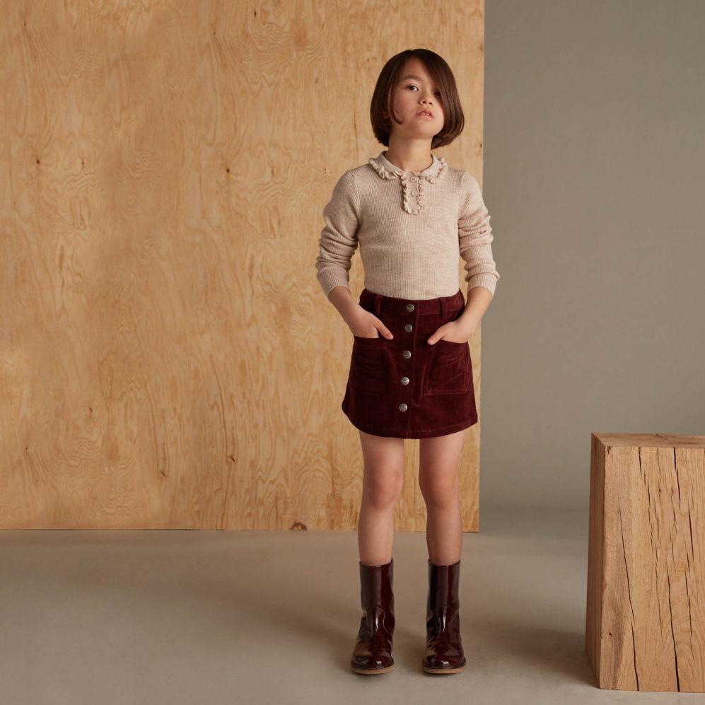 女童米色羊毛毛衣